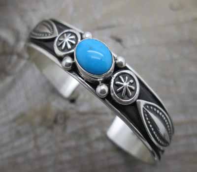 American Turquoise Cuff Bracelet Navajo